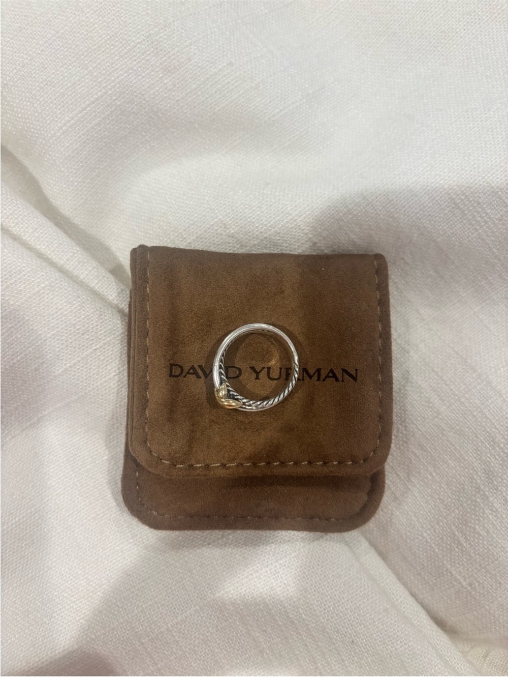 David Yurman X Crossover Ring in Sterling Silver and 18k Yellow Gold